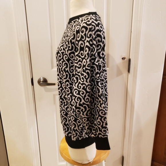 Success Vintage Sweater Black and Silver Patterned Women's Sweater - Picture 5 of 7